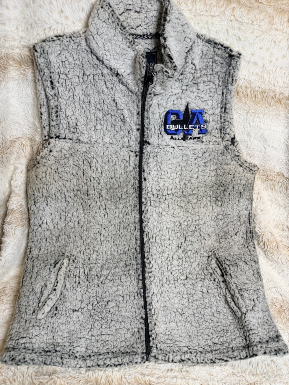 Cali All Stars boxercraft Sherpa Jacket in Light Gray with Black Trim